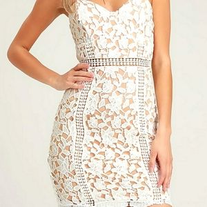 Lulus Giovanni White Lace Dress Size S